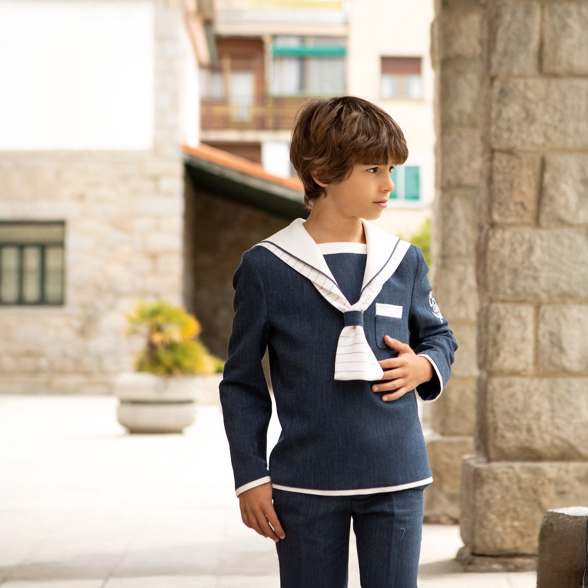 Niño Marinero Trajes De Comunion Azul Marino Comprar Traje De